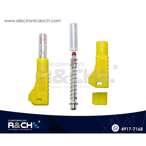 [PL-343Y] PL-343Y Plug Banana Apilable Amarilla Aislada