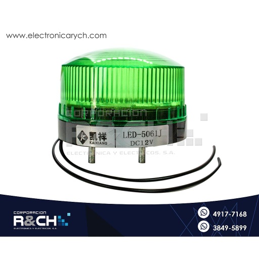 [5061-12G] 5061-12G Sirena Estroboscopica 12V Verde