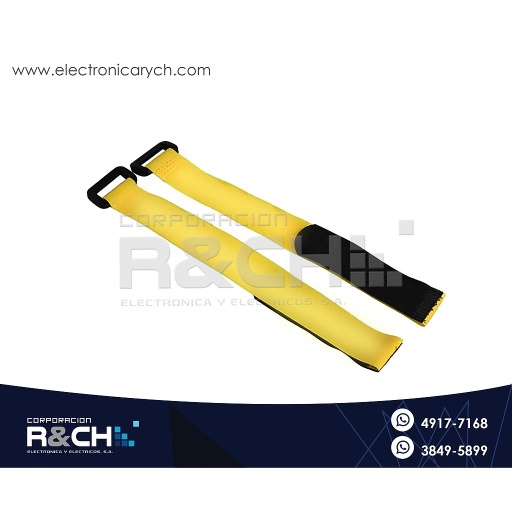 [HM-23A] HM-23A Cincho Sujetacables de Velcro 2x30cm Amarillo
