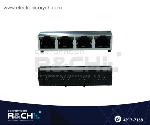[CN-RJ45ML5] CN-RJ45ML5 Conector RJ45 Metal Para PCB 1x4 Con Luz