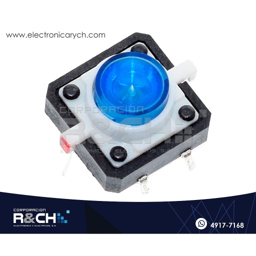 [SW-712B] SW-712B Switch Pulsador Para Teclado Azul con Led 12x12x7.3mm 4 Pin