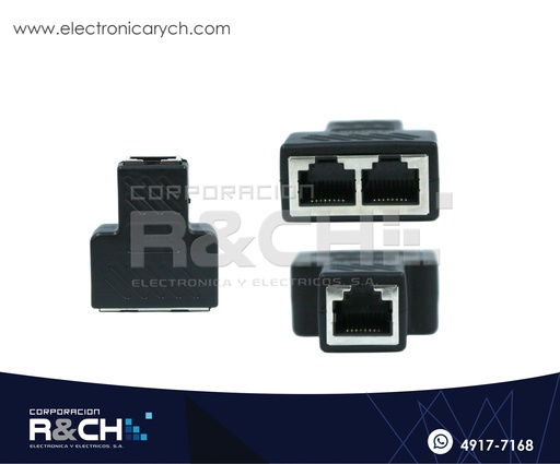 [AD-RJ45H] AD-RJ45H Adaptador RJ45 Uno a Dos Alta Calidad metal-plastico