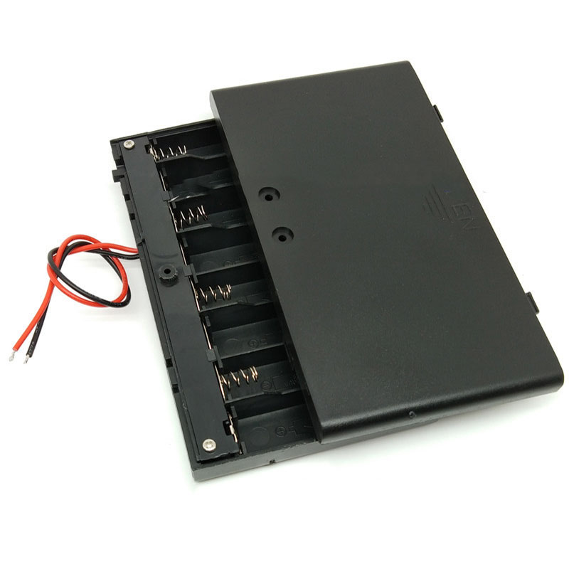 PR-B8XAAC Porta Bateria 8xAA con Cobertor switch