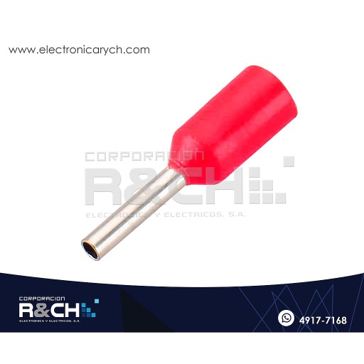 [TN-F1R] TN-F1R Terminal Tipo Pin 1mm Rojo