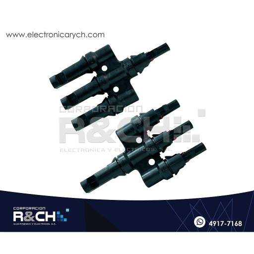 [CN-MC413C] CN-MC413C Conector o empalme MC4 1 a 3 para solar Corto Par