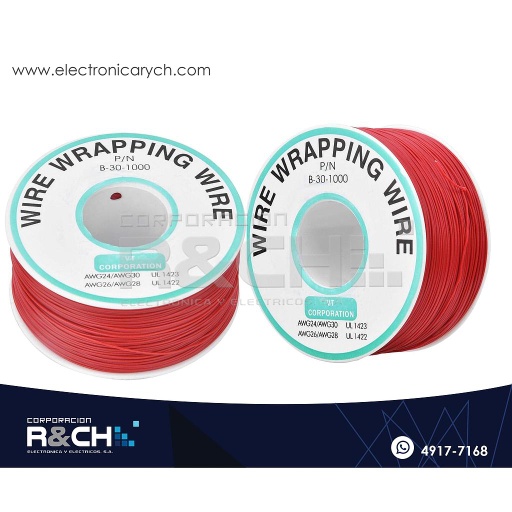 [AL-30R] AL-30R Alambre 30 AWG carrete rojo 250m