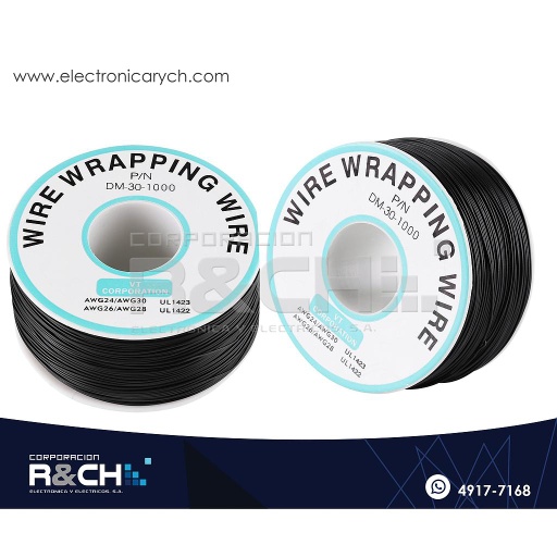 [AL-30N] AL-30N Alambre 30 AWG Carrete Negro 250m