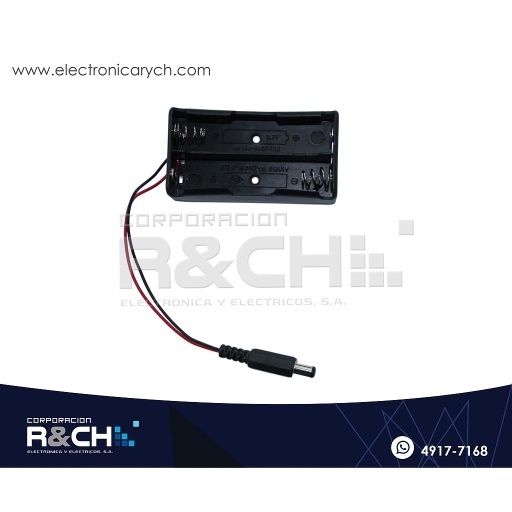 [PR-186502DC] PR-186502DC Porta Bateria 2x18650 con Conector DC