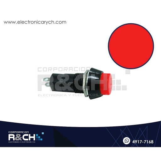 [SW-P12AR] SW-P12AR Pulsador con enclave 12mm Rojo redondo