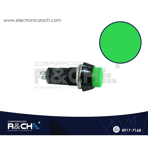 [SW-P12AV] SW-P12AV Pulsador con Enclave 12mm Verde Redondo