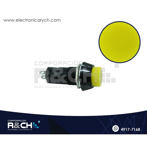 [SW-P12AY] SW-P12AY Pulsador con Enclave 12mm Amarillo Redondo