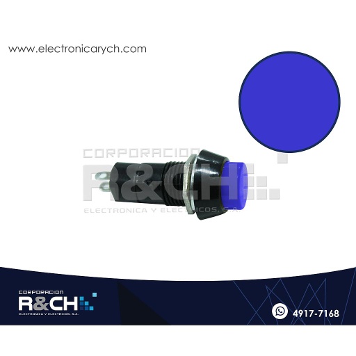 [SW-P12AAZ] SW-P12AAZ Pulsador con enclave 12mm Azul Redondo
