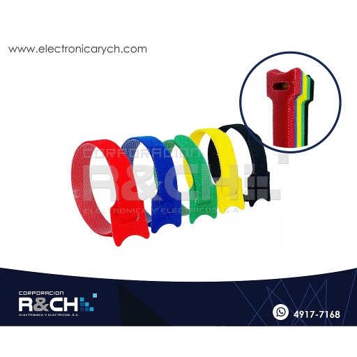 [SX-50C] SX-50C Set de Cincho Sujetacables de Velcro tipo T 14x1cm 5 colores