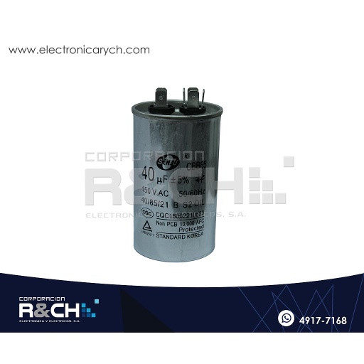 [CBB65-40] CBB65-40 Capacitor de Arranque 40uF 450V AC