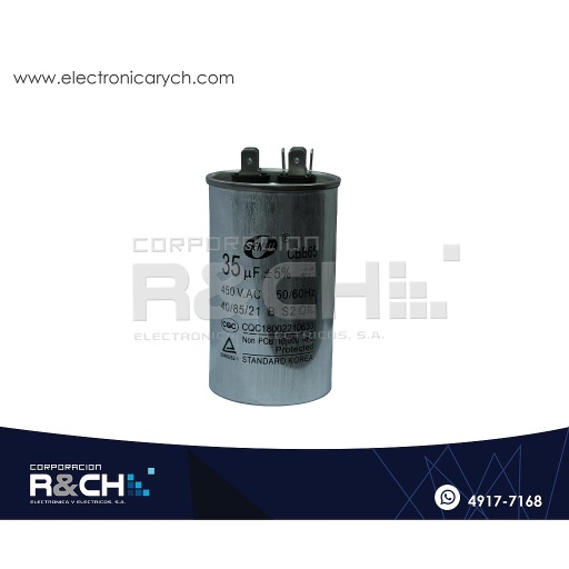 [CBB65-35] CBB65-35 Capacitor de Arranque 35uF 450V AC