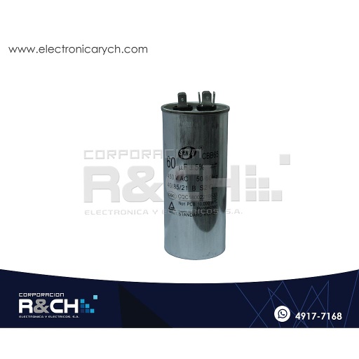 [CBB65-60] CBB65-60 Capacitor de Arranque 60uF 450V AC
