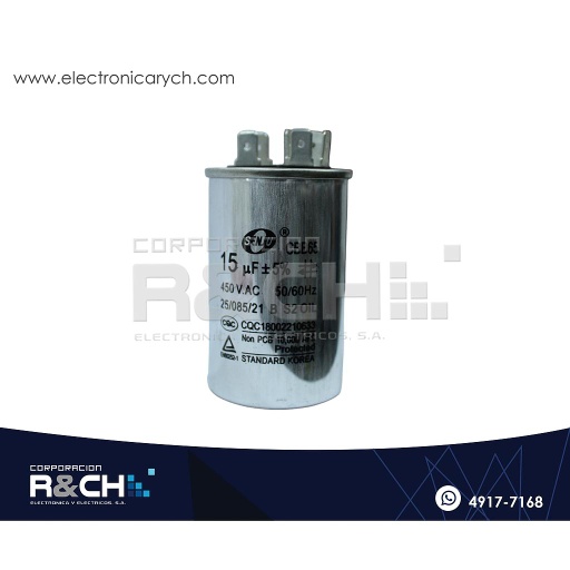 [CBB65-15] CBB65-15 Capacitor de Arranque 15uF 450V AC
