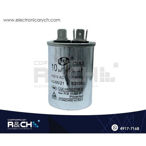 [CBB65-10] CBB65-10 Capacitor de Arranque 10uF 450V AC
