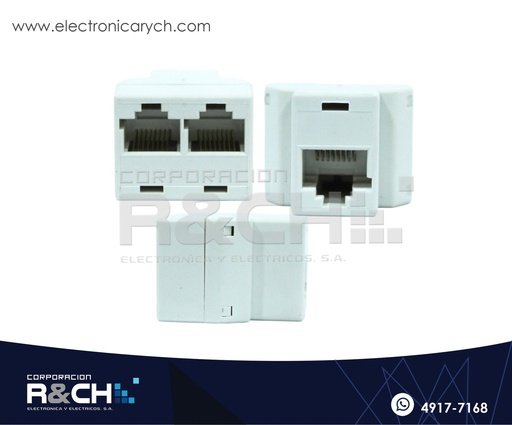 [AD-RJ45P] AD-RJ45P Adaptador RJ45 Uno a Dos Plastico Jack