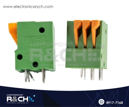 [TN-413V] TN-413V Terminal Block 3 Polos Vertical Tipo Presion