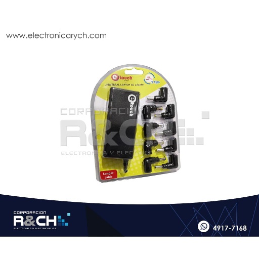 [AD-0375] AD-0375 Cargador Universal para Laptop 45W 10 Puntas Etouch