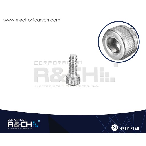 [TOR-H308] TOR-H308 Tornillo M3x6mm Cabeza Hexagonal interior