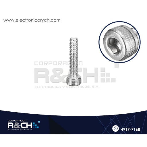 [TOR-H322] TOR-H322 Tornillo M3x22mm Cabeza Hexagonal interior