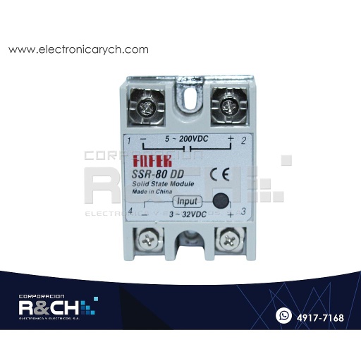 [RL-SSR80DD] RL-SSR80DD Relay de Estado Solido 80A 3-32VDC 5-200VDC
