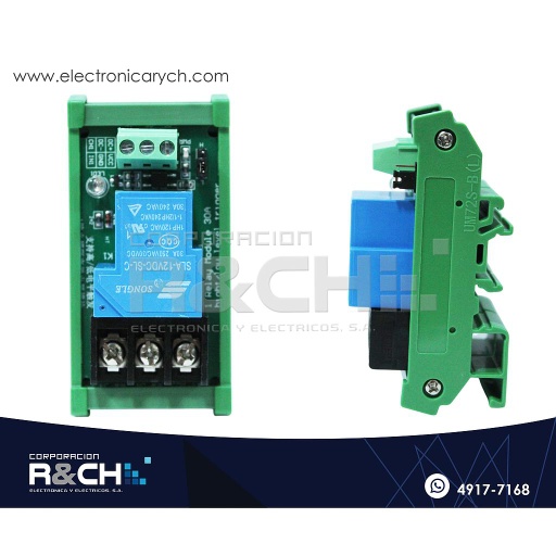[RL-2C-12/30D] RL-2C-12/30D Modulo Relay 2 Canales 30A 12V para Riel DIN