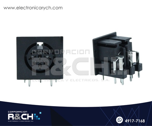 [CN-MD8F] CN-MD8F Conector Mini Din 8 pin Hembra para Placa