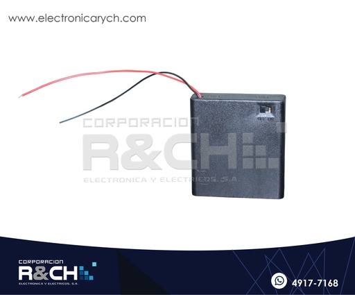 [PR-B4XAAPS] PR-B4XAAPS Porta Bateria 4xAA horizontal con Switch