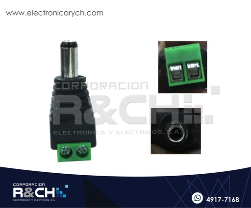 [AD-5525M] AD-5525M Adaptador DC 2.5mm Tipo Plug CCTV a Bornera