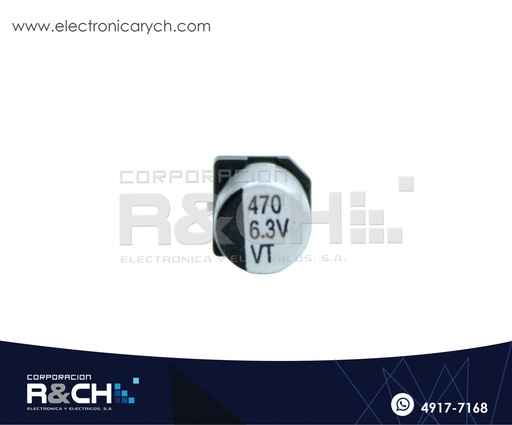 [FE-SMD470UF/6.3] FE-SMD470UF/6.3 Filtro Electrolítico Aluminio 470uF 6.3V SMD