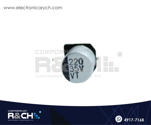 [FE-SMD220UF/35] FE-SMD220UF/35 Filtro Electrolítico Aluminio  220uF 35V SMD