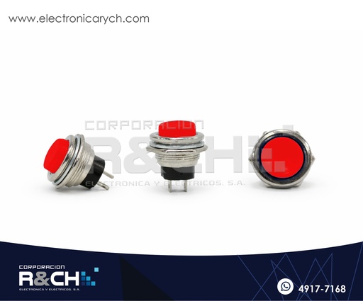 [SW-212R] SW-212R Switch Pulsador 16mm Rojo 3A