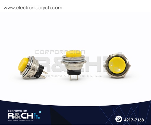 [SW-212Y] SW-212Y Switch Pulsador 16mm Amarillo 3A