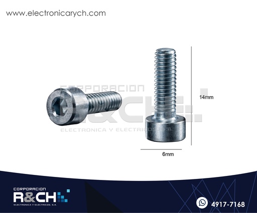 [TOR-H614G] TOR-H614G Tornillo M6x14mm Cabeza Hexagonal Galvanizado