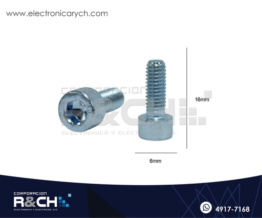 [TOR-H616G] TOR-H616G Tornillo M6x16mm Cabeza Hexagonal Galvanizado
