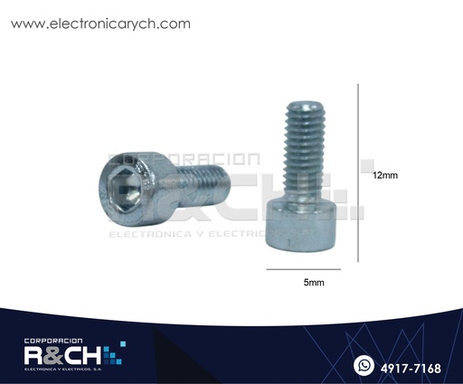[TOR-H512G] TOR-H512G Tornillo M5x12mm Cabeza Hexagonal Galvanizado