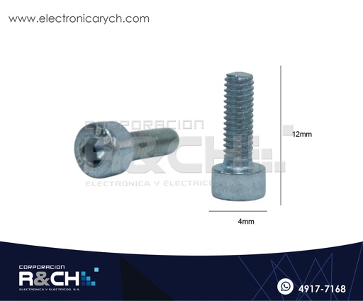 [TOR-H412G] TOR-H412G Tornillo M4x12mm Cabeza Hexagonal Galvanizado