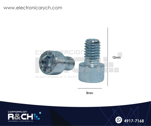 [TOR-H812G] TOR-H812G Tornillo M8x12mm Cabeza Hexagonal Galvanizado