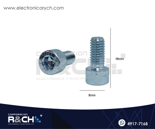 TOR-H816G Tornillo M8x16mm Cabeza Hexagonal Galvanizado