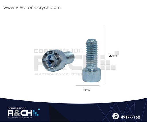 [TOR-H820G] TOR-H820G Tornillo M8x20mm Cabeza Hexagonal Galvanizado