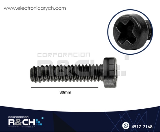 TOR-N330 Tornillo M3x30mm Plastico Negro
