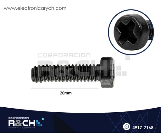 [TOR-N320] TOR-N320 Tornillo M3x20mm Plastico Negro