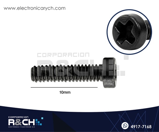 [TOR-N310] TOR-N310 Tornillo M3x10mm Plastico Negro