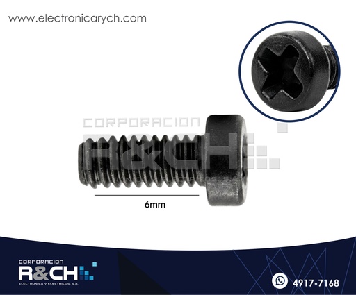[TOR-N36] TOR-N36 Tornillo M3x6mm Plastico Negro