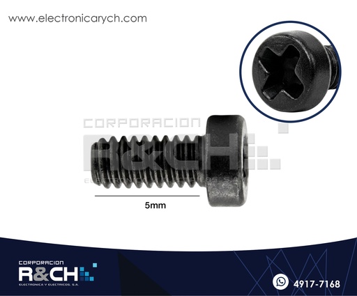 [TOR-N35] TOR-N35 Tornillo M3x5mm Plastico Negro