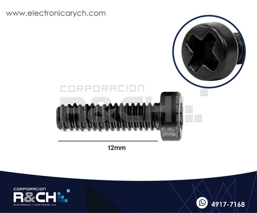 [TOR-N212] TOR-N212 Tornillo M2x12mm Plastico Negro