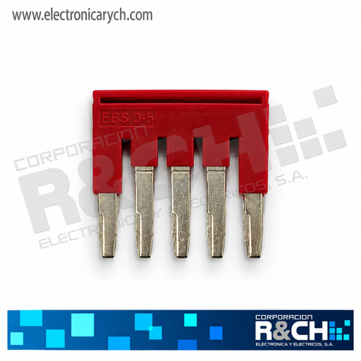 [TM-FB5R] TM-FB5R Puente Conector FBS5-5 para Borneras ST2.5 – Paso 5.2 mm, 5 Pines